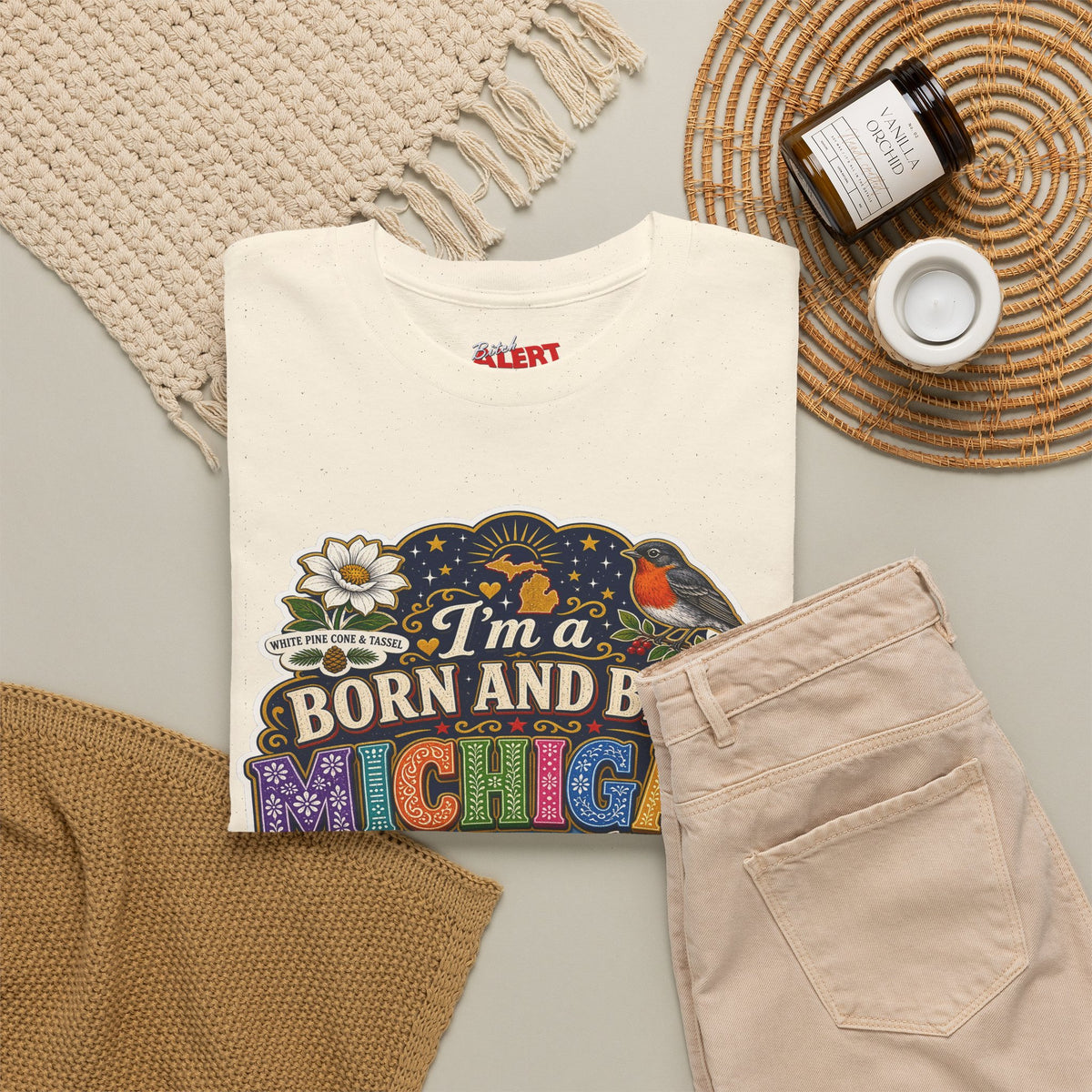 Michigan Born and Bred Tee — "I'm a Born and Bred Michigan Bitch" Graphic T‑Shirt