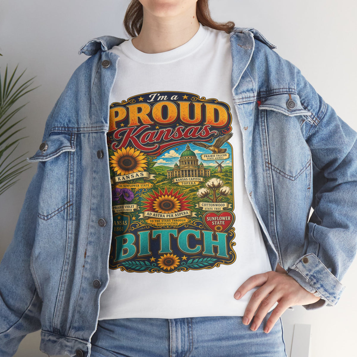 Proud Kansas T-Shirt — "I’m a Proud Kansas Bitch" Vintage State Tee