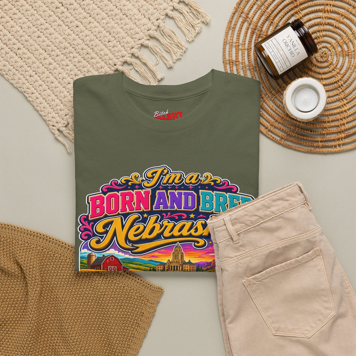 Nebraska "Born and Bred Nebraska Bitch" Tee