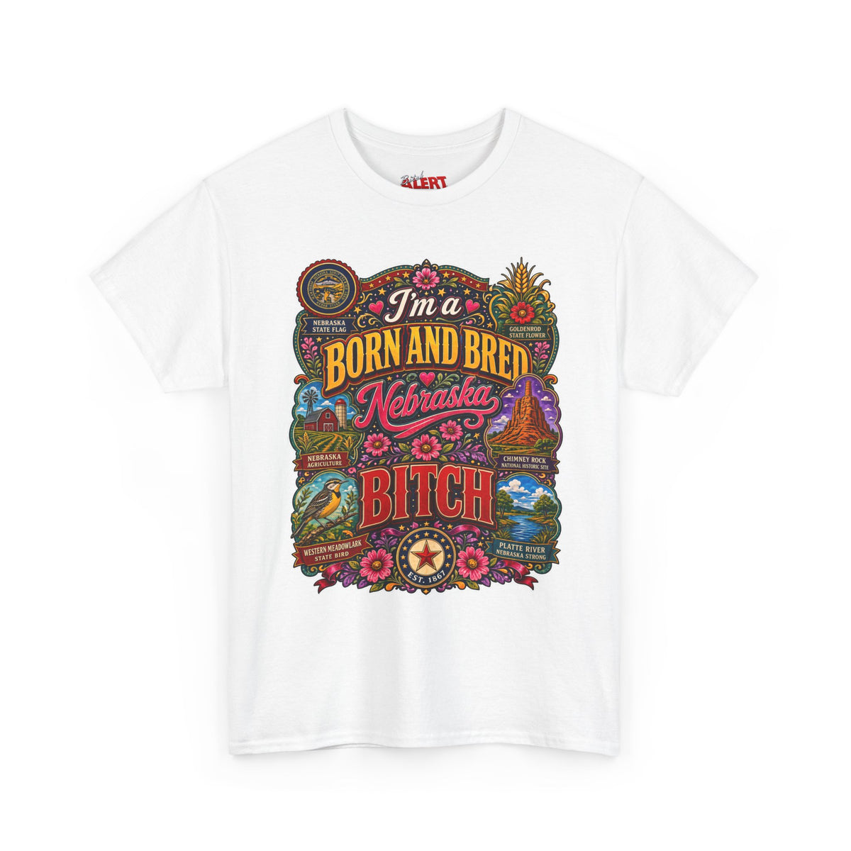 Nebraska Born & Bred Tee 2 — "I'm a Born and Bred Nebraska Bitch" Vintage State Pride T‑Shirt