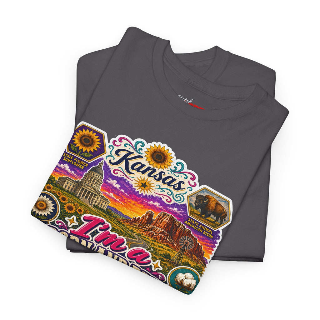 Kansas Born and Bred T-Shirt — "I'm a Born and Bred Kansas Bitch" Graphic Tee