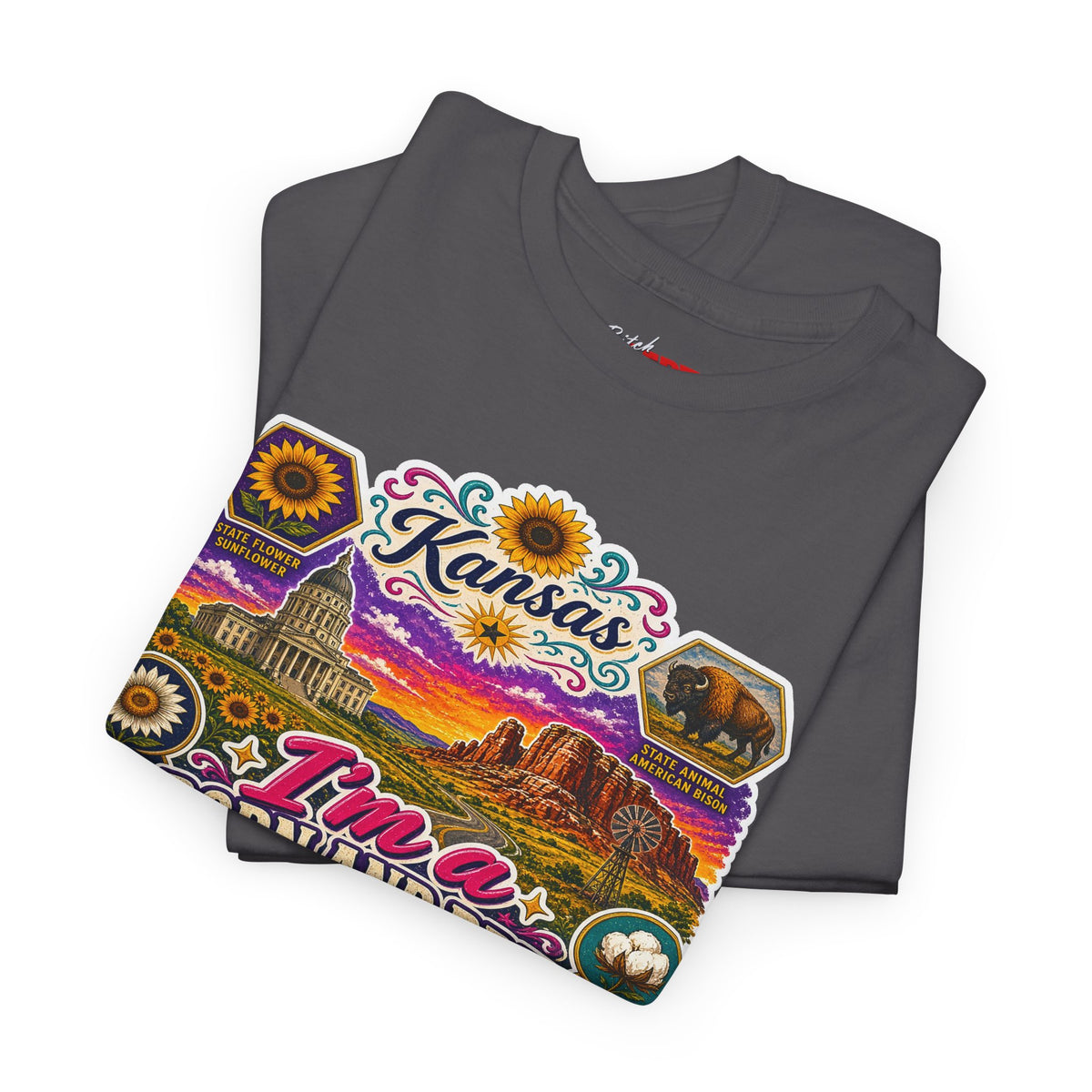Kansas Born and Bred T-Shirt — "I'm a Born and Bred Kansas Bitch" Graphic Tee