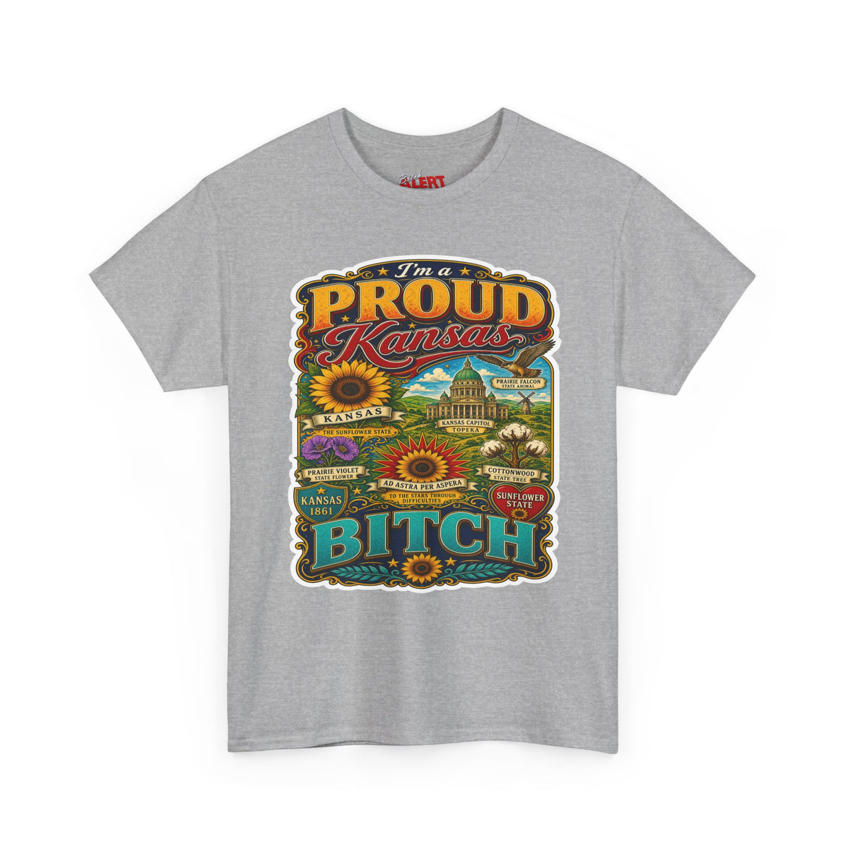 Proud Kansas T-Shirt — "I’m a Proud Kansas Bitch" Vintage State Tee