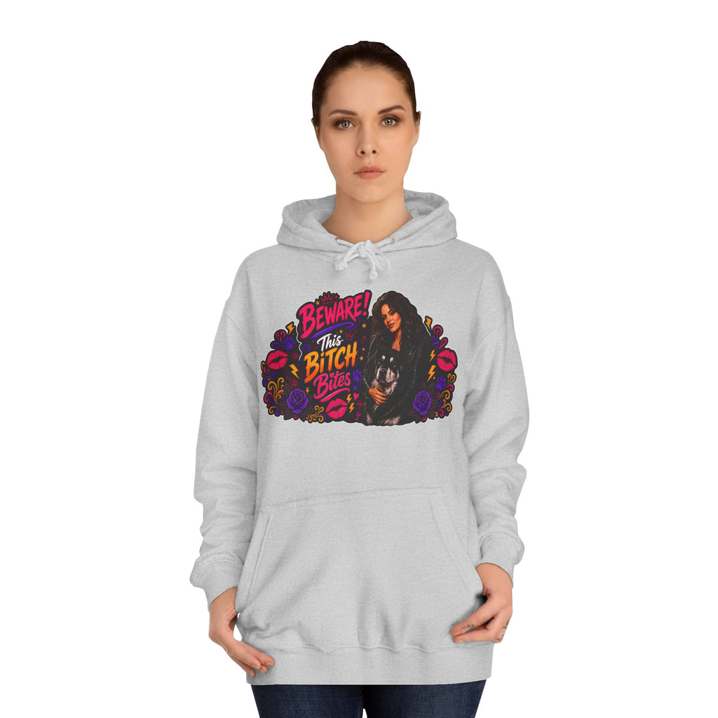 "Beware This Bitch Bites" Floral Graphic Hoodie