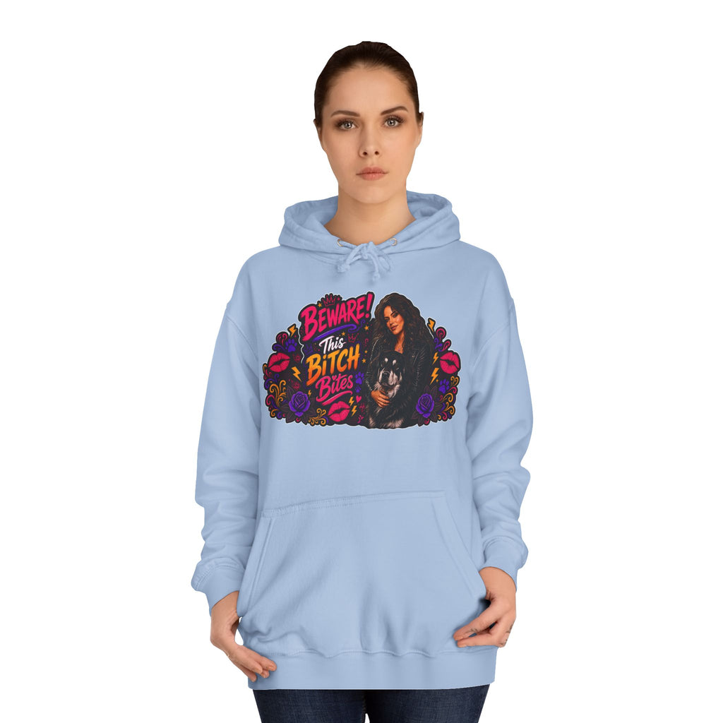 "Beware This Bitch Bites" Floral Graphic Hoodie
