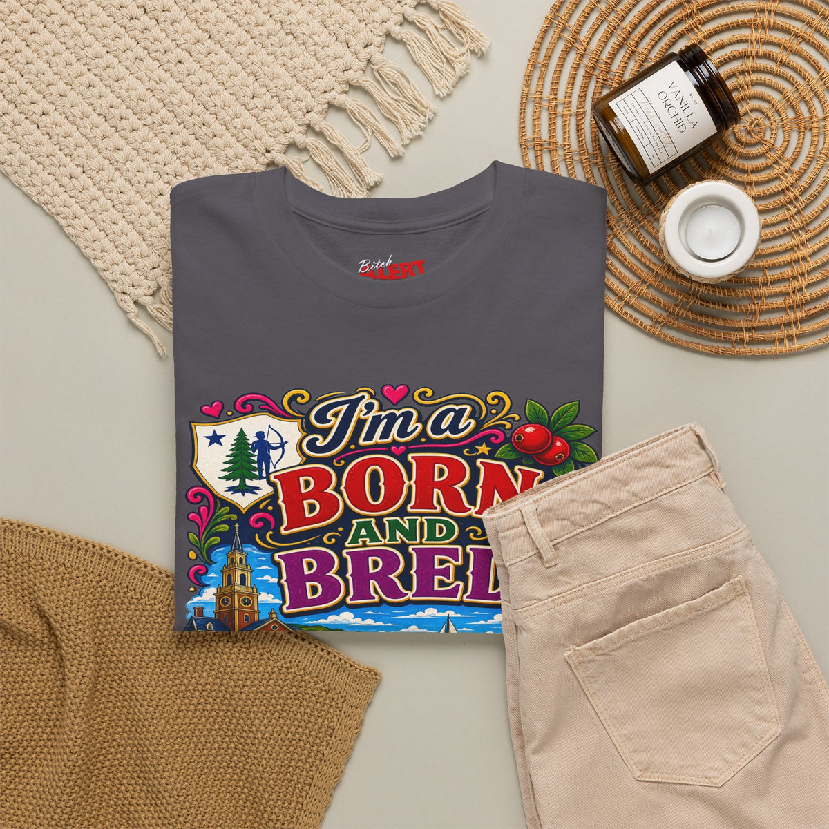 Massachusetts Bitch T-Shirt — "I'm Born and Bred" State Pride Tee