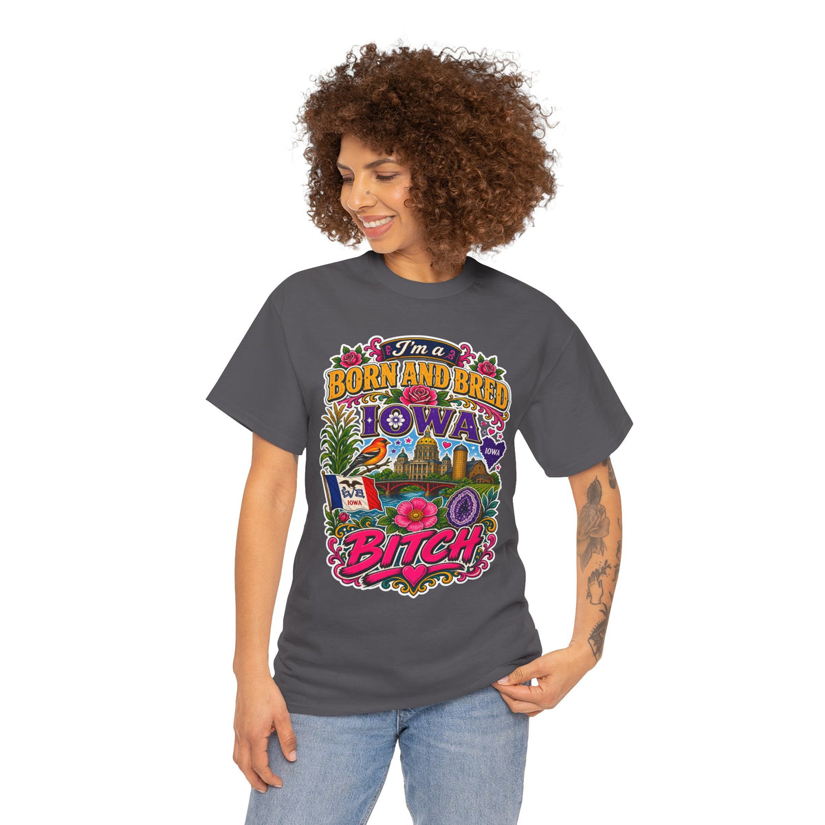 Iowa Born and Bred Tee — "I’m a Born and Bred Iowa Bitch" Graphic Shirt