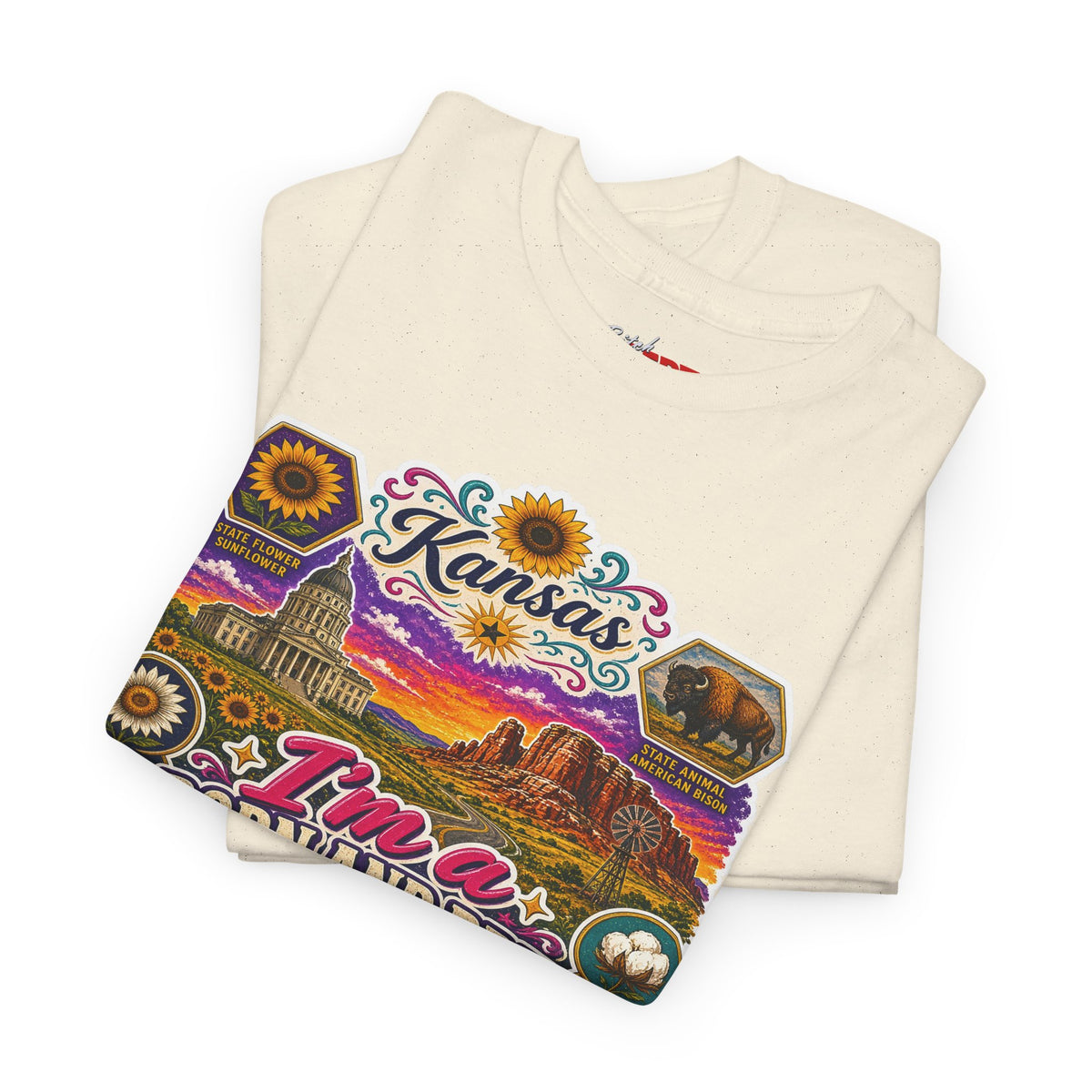 Kansas Born and Bred T-Shirt — "I'm a Born and Bred Kansas Bitch" Graphic Tee