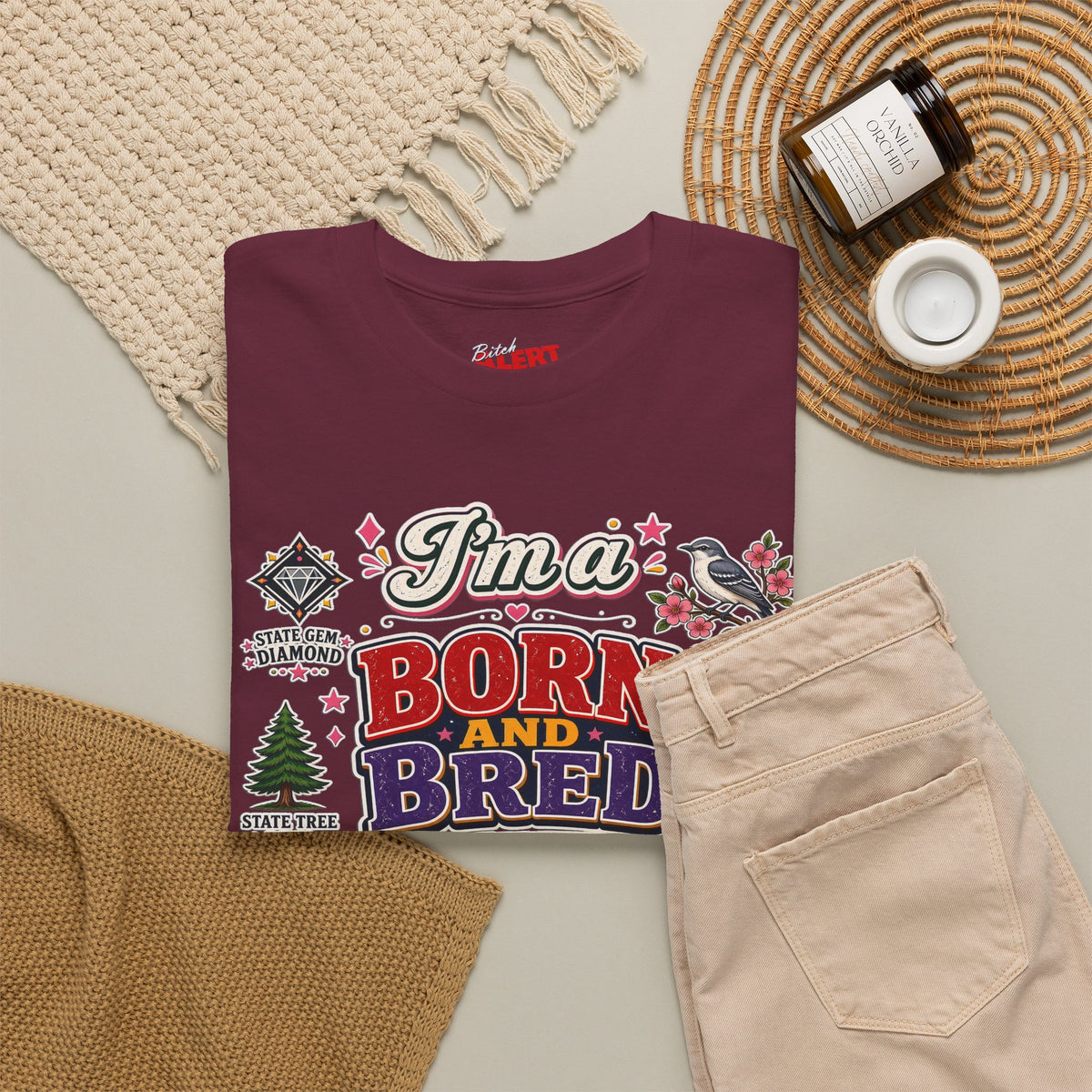 Arkansas Born and Bred Bitch T-Shirt — State Pride Graphic Tee
