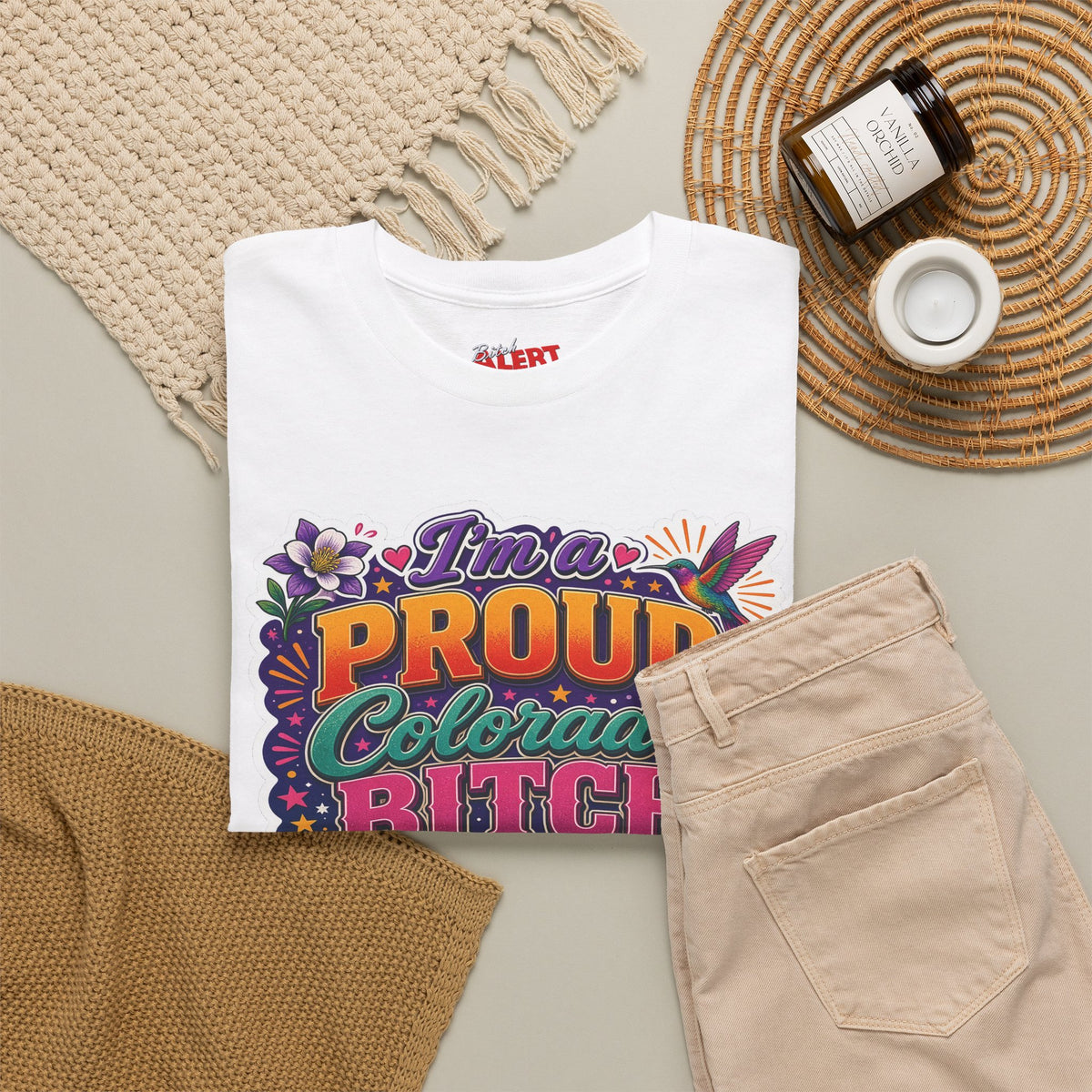 Colorado Proud Tee — "I'm a Proud Colorado Bitch" Retro Mountain Graphic T-Shirt