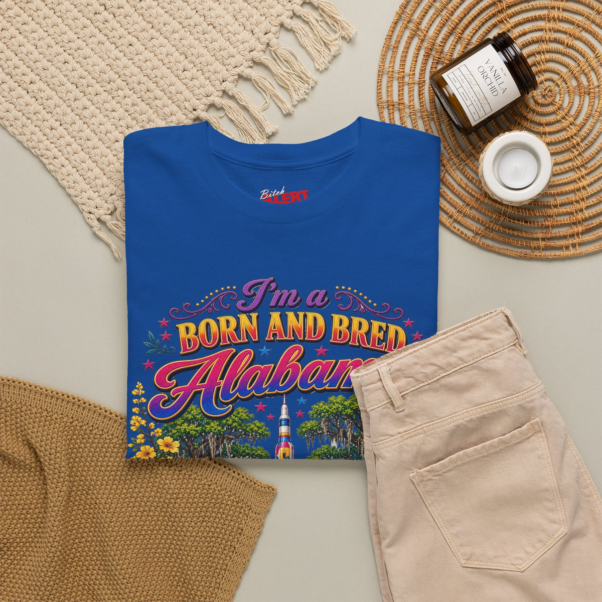Alabama Born & Raised Graphic Tee — 'Born and Bred Alabama Bitch'
