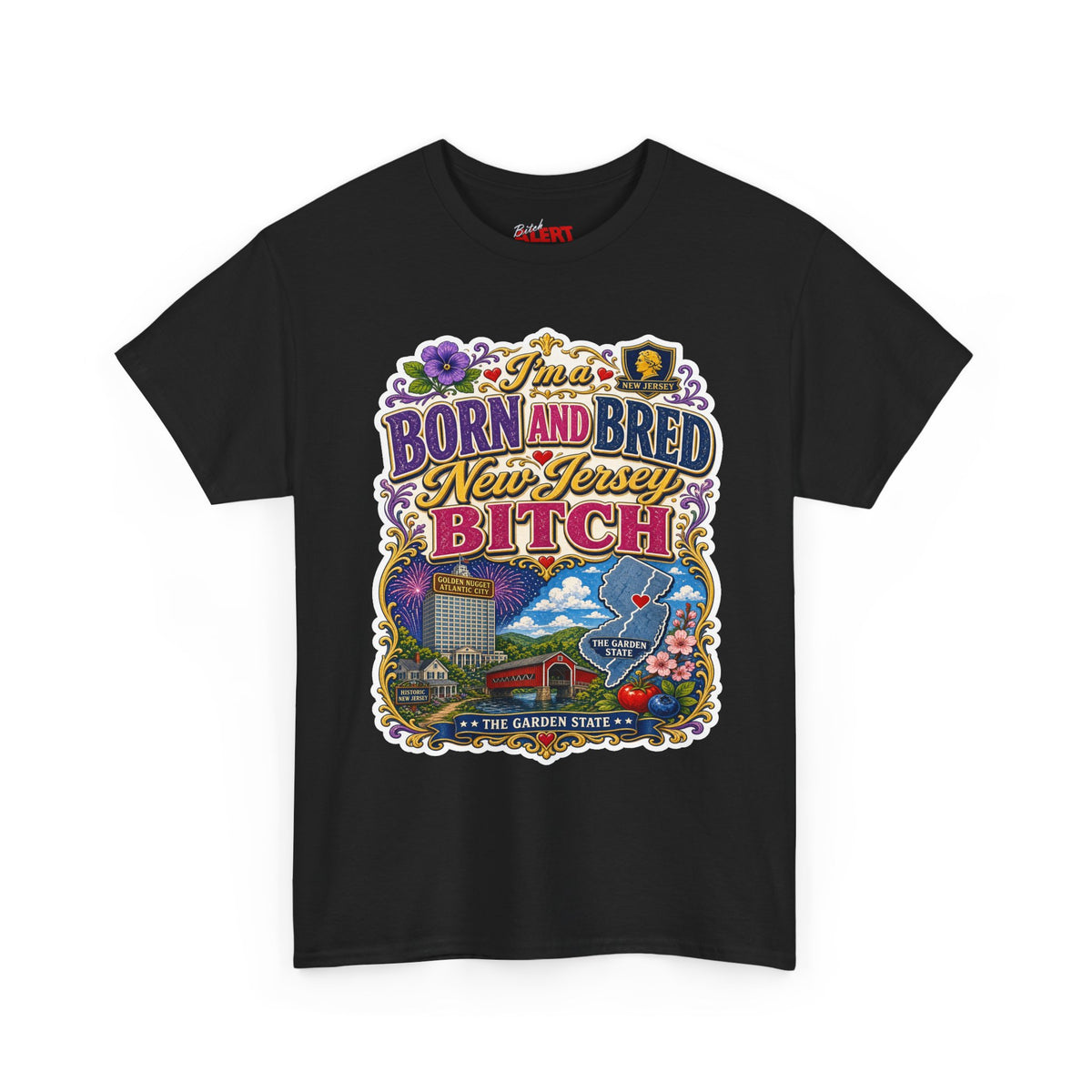 New Jersey Born and Bred Tee — "Born and Bred New Jersey Bitch" Vintage State Pride Shirt