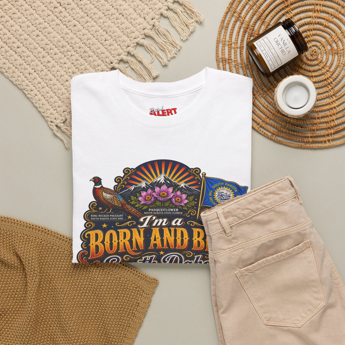 South Dakota Born and Bred Tee — "I'm a Born and Bred South Dakota Bitch" Vintage State Pride Shirt