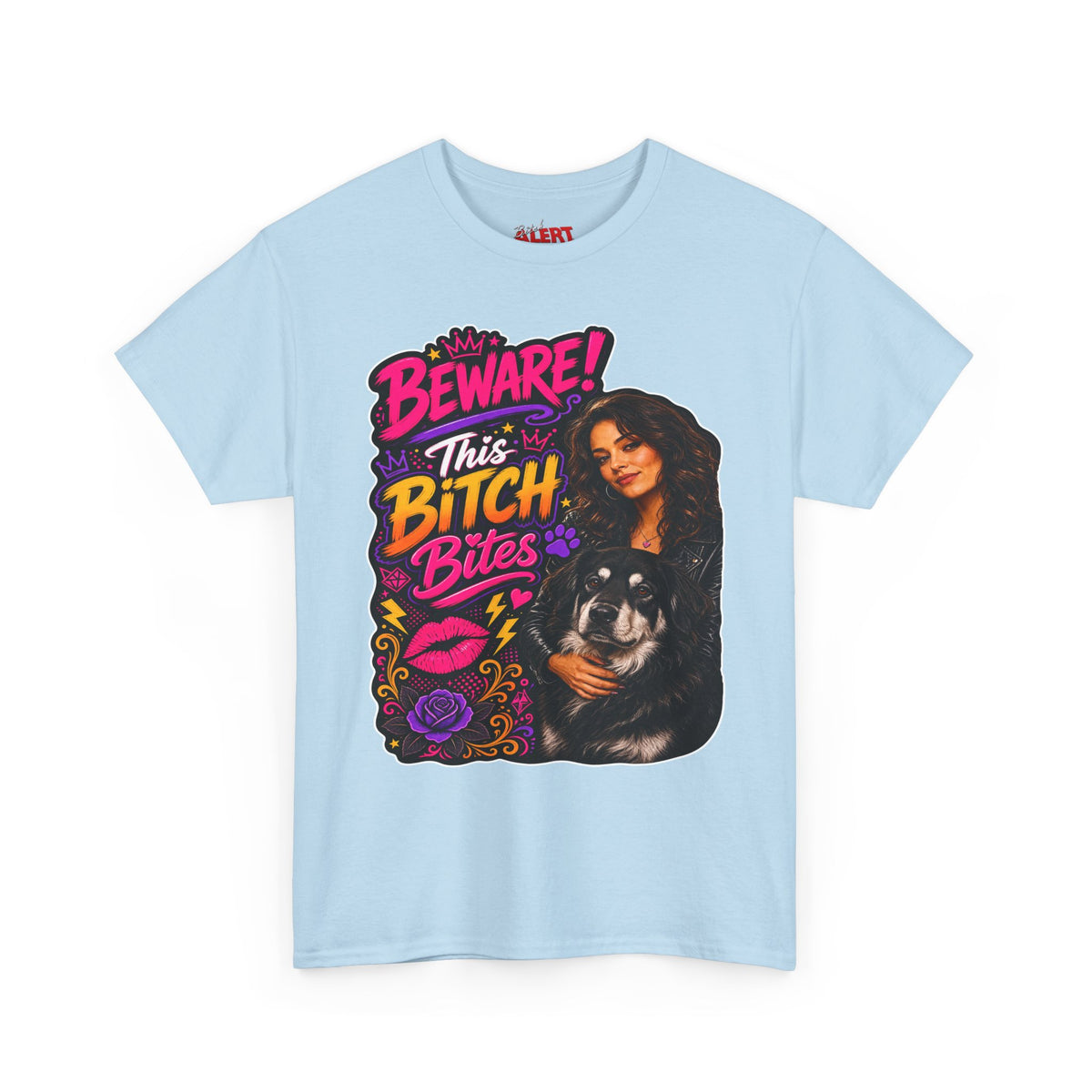 Beware This Bitch Bites T-Shirt — Funny Dog Lover Graphic Tee