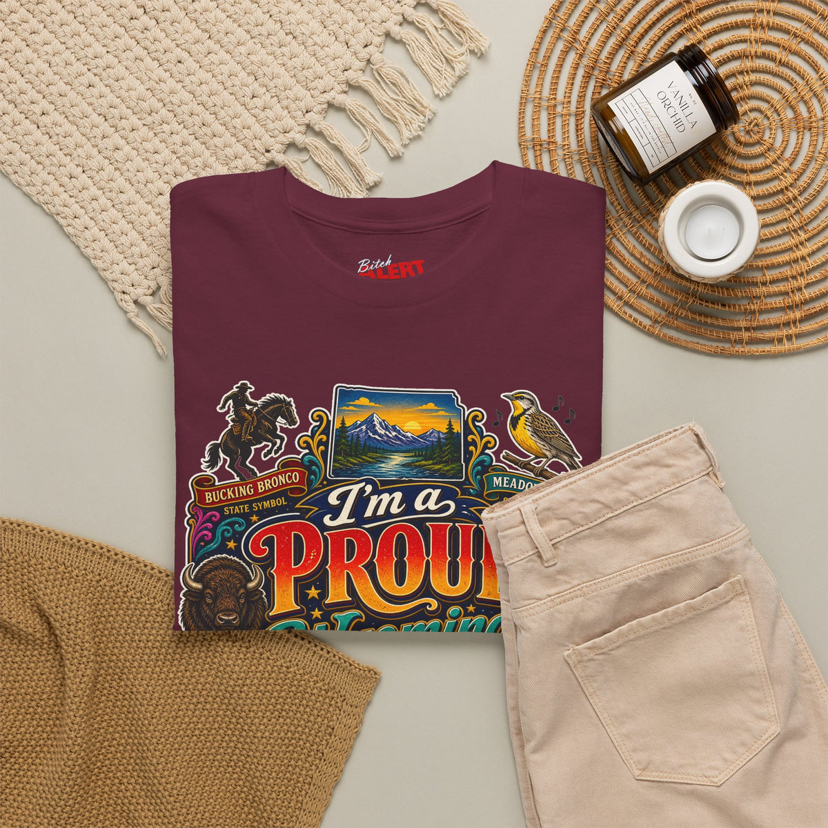 Wyoming Proud Bitch T‑Shirt — Retro State Pride Graphic Tee