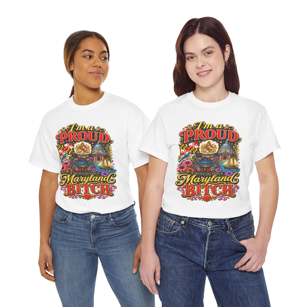Maryland 'I'm a Proud Maryland Bitch' Tee — Vintage State Pride T-Shirt