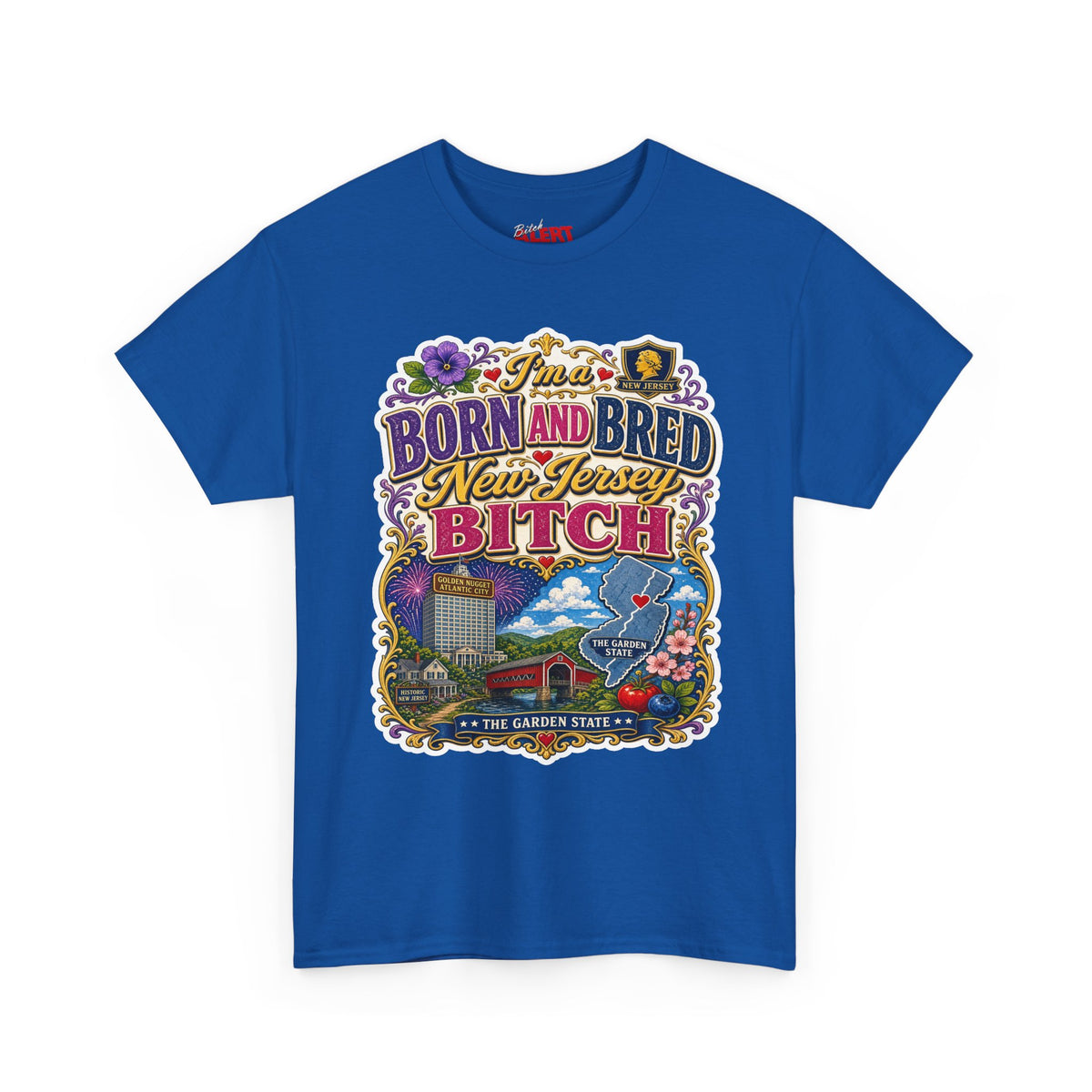 New Jersey Born and Bred Tee — "Born and Bred New Jersey Bitch" Vintage State Pride Shirt