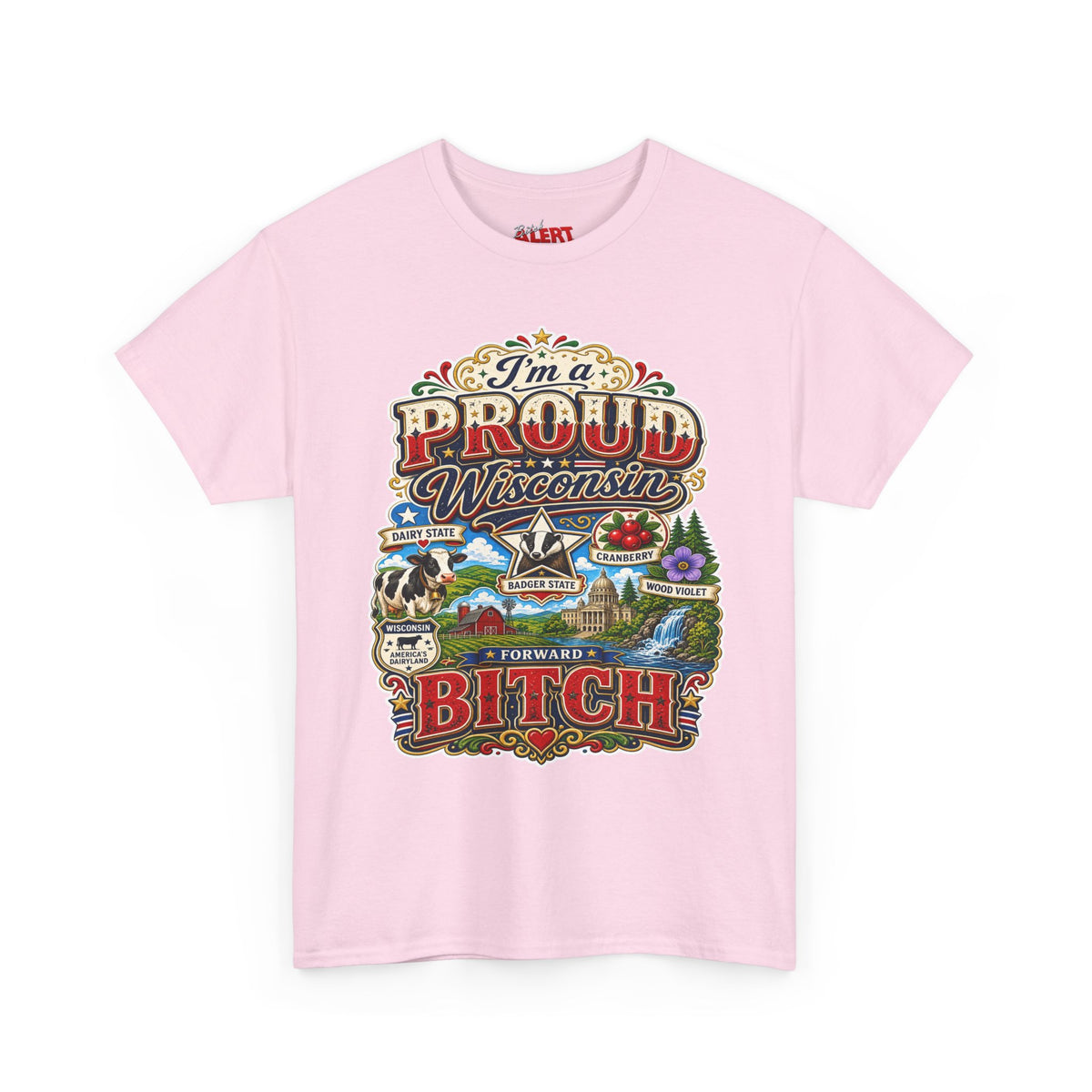 Wisconsin Proud T-Shirt — "I'm a Proud Wisconsin Bitch" Vintage State Pride Tee