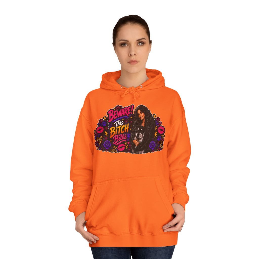 "Beware This Bitch Bites" Floral Graphic Hoodie