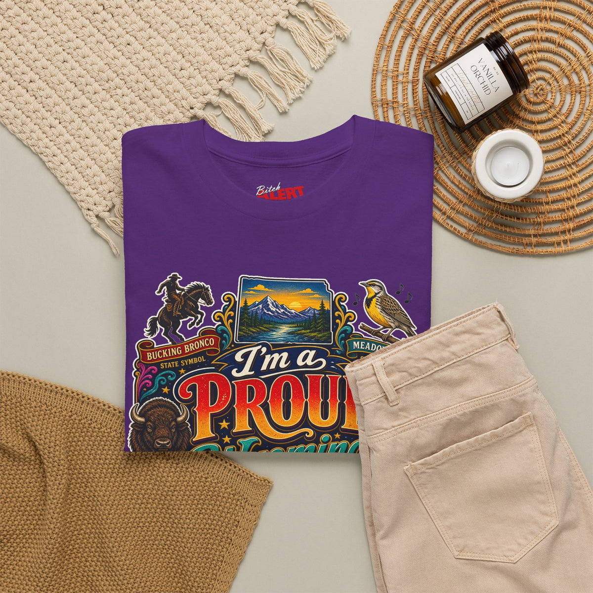Wyoming Proud Bitch T‑Shirt — Retro State Pride Graphic Tee