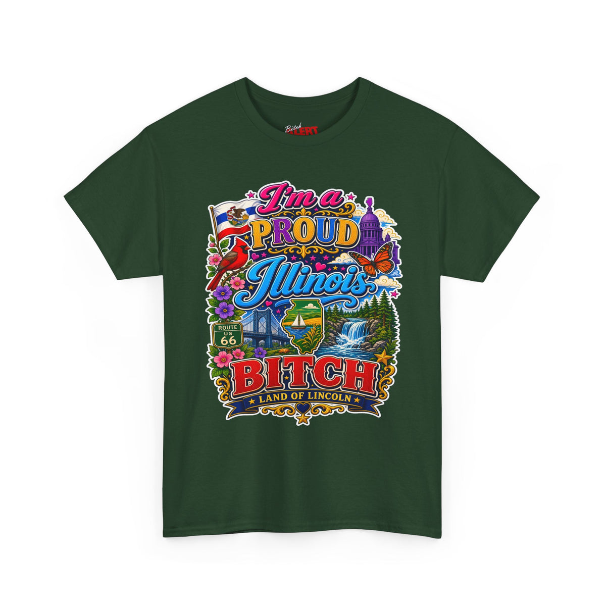 Illinois Proud Bitch T-Shirt – Colorful State Pride Tee