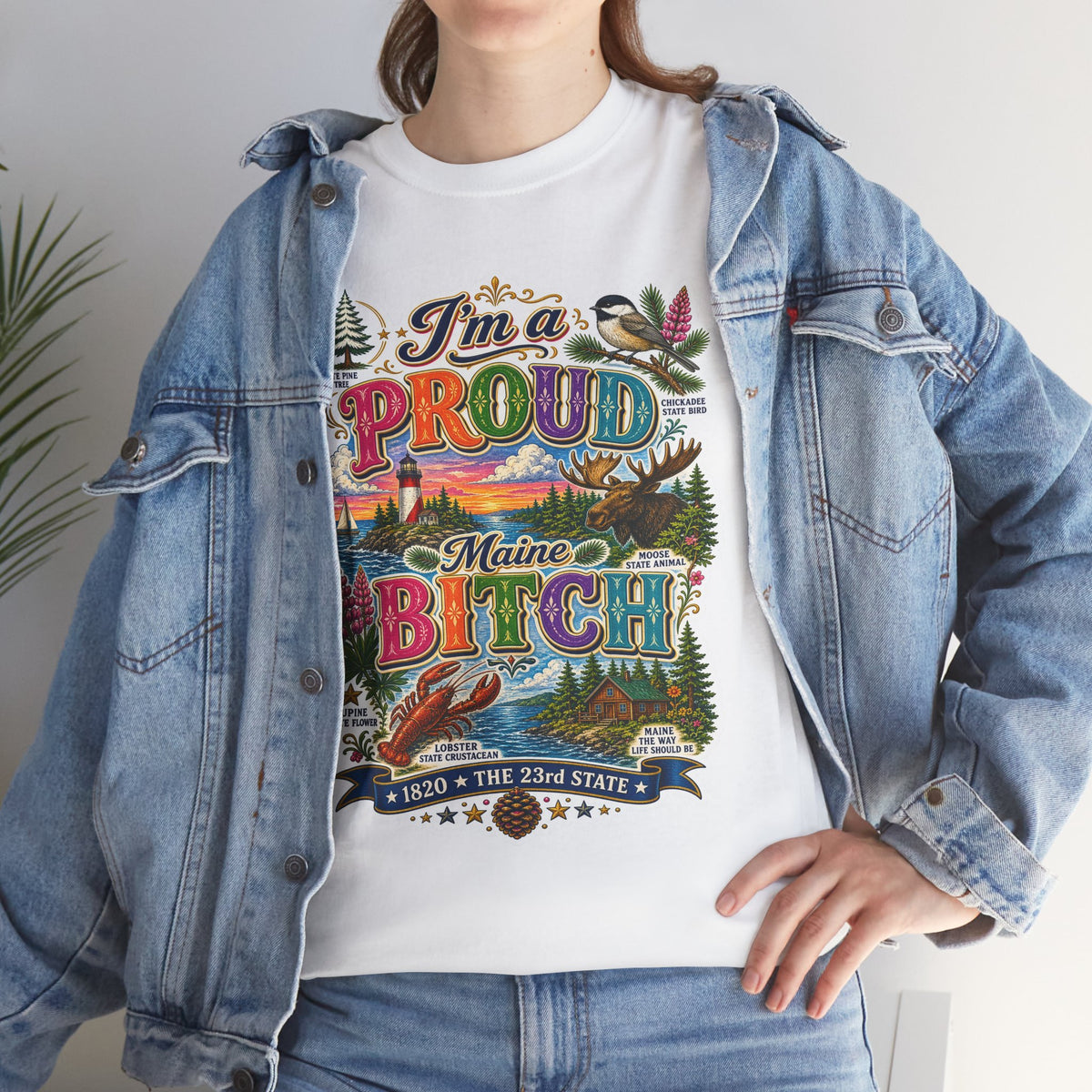 Maine Proud Tee — "I'm a Proud Maine Bitch" Graphic T-Shirt