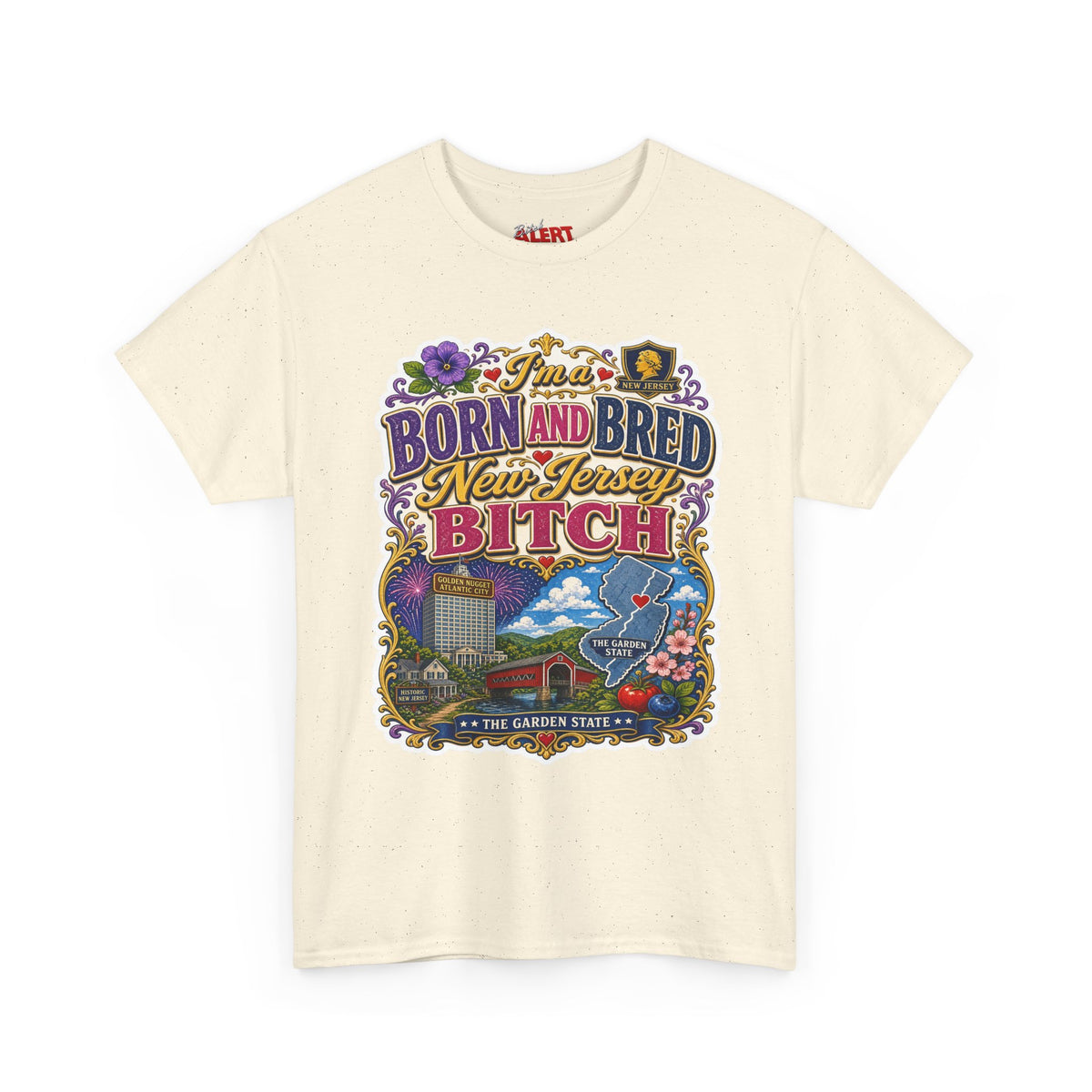 New Jersey Born and Bred Tee — "Born and Bred New Jersey Bitch" Vintage State Pride Shirt