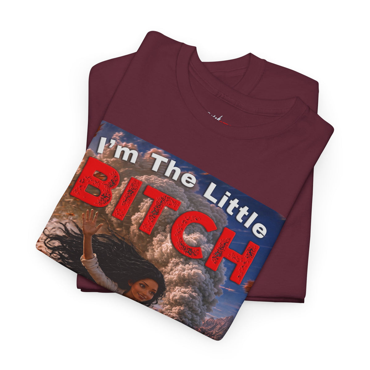 The Little Bitch That Can T‑Shirt - Black Hair