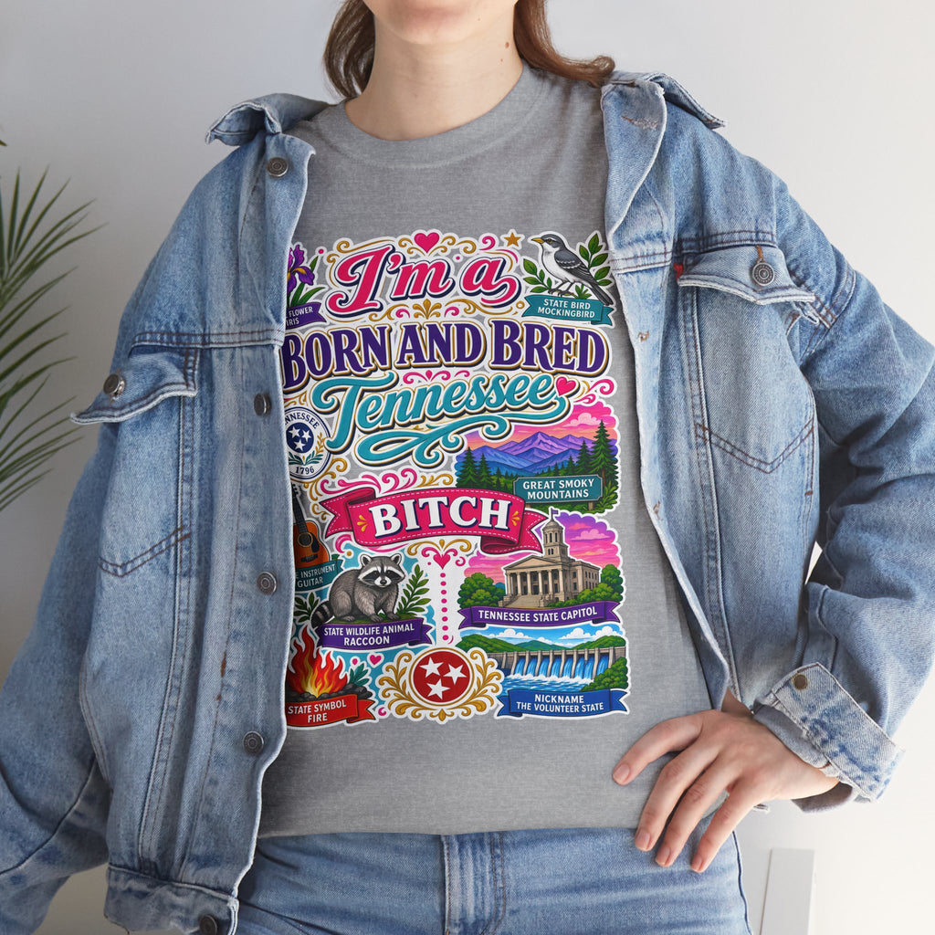 Tennessee Born & Bred Tee — Colorful State Pride Graphic T-Shirt