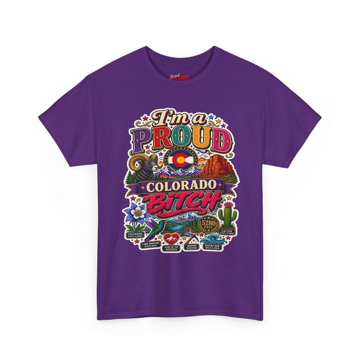 Colorado Proud T-Shirt — "I'm a Proud Colorado Bitch" Retro Mountain Graphic Tee