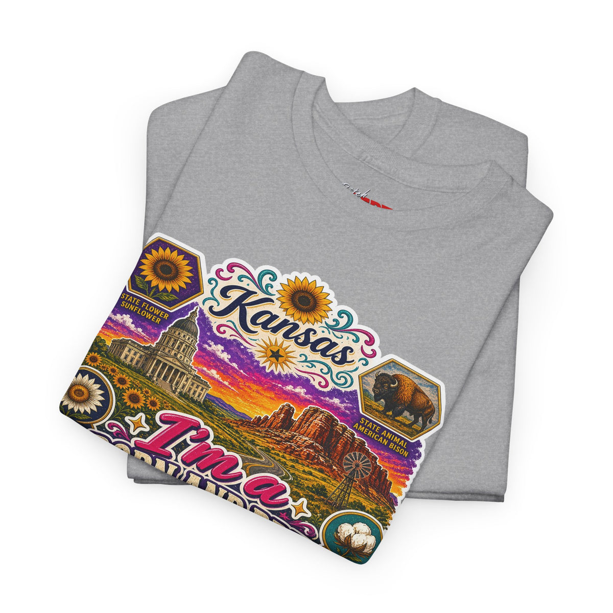 Kansas Born and Bred T-Shirt — "I'm a Born and Bred Kansas Bitch" Graphic Tee
