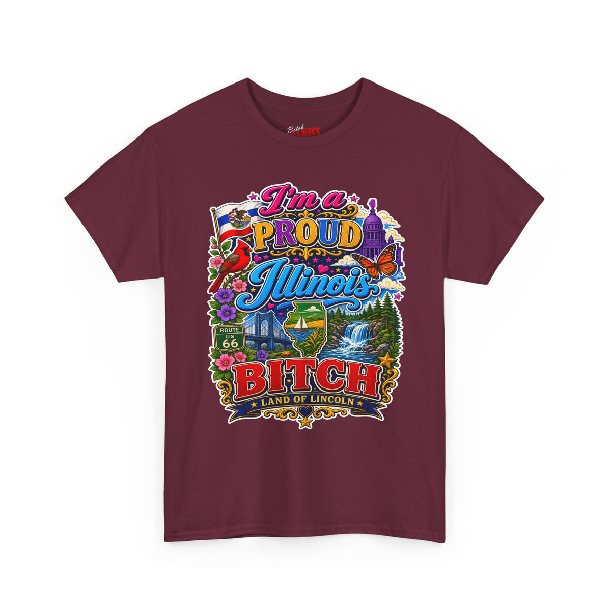 Illinois Proud Bitch T-Shirt – Colorful State Pride Tee
