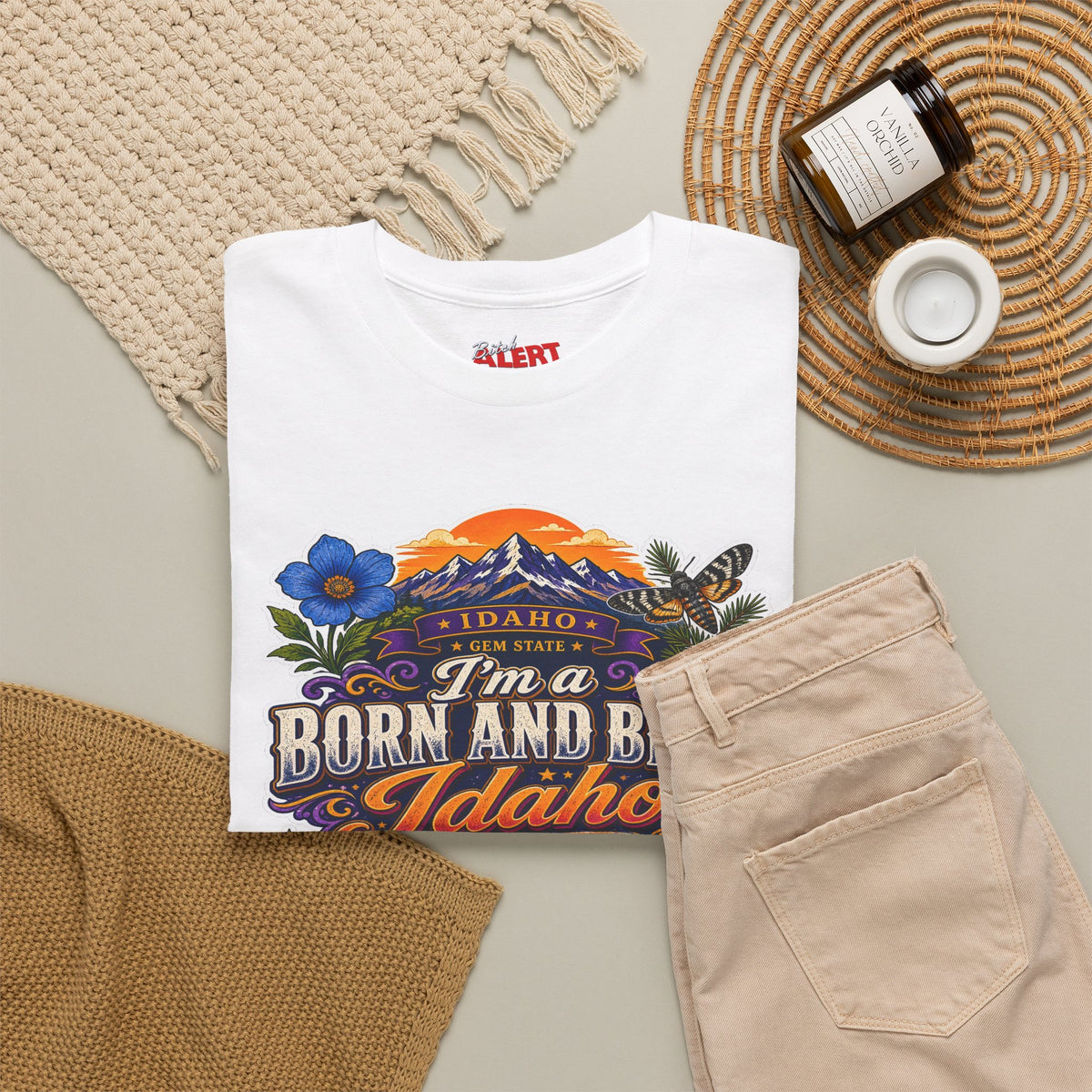 Idaho Born & Bred Tee — "I’m a Born and Bred Idaho Bitch" Vintage State Pride T‑Shirt