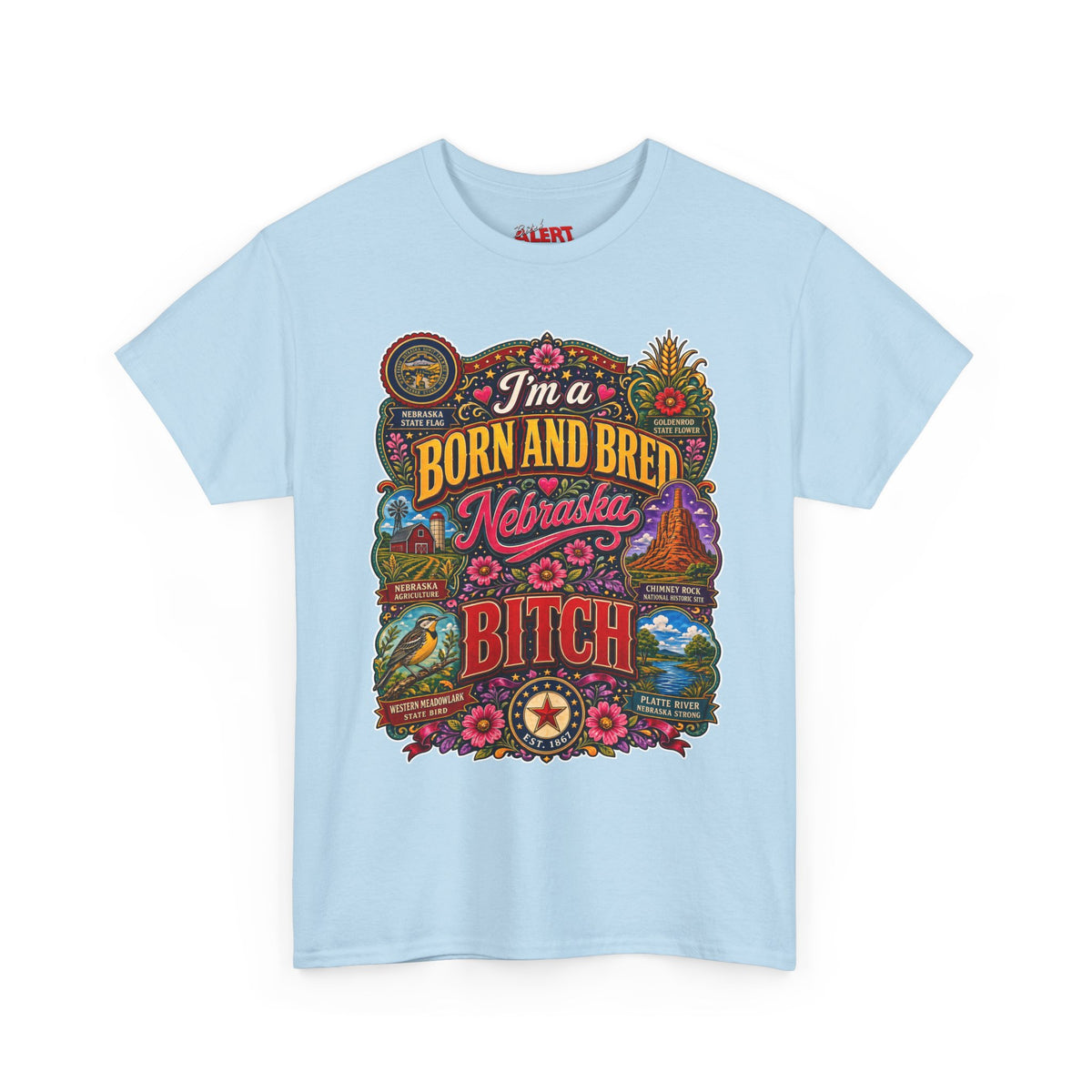 Nebraska Born & Bred Tee 2 — "I'm a Born and Bred Nebraska Bitch" Vintage State Pride T‑Shirt
