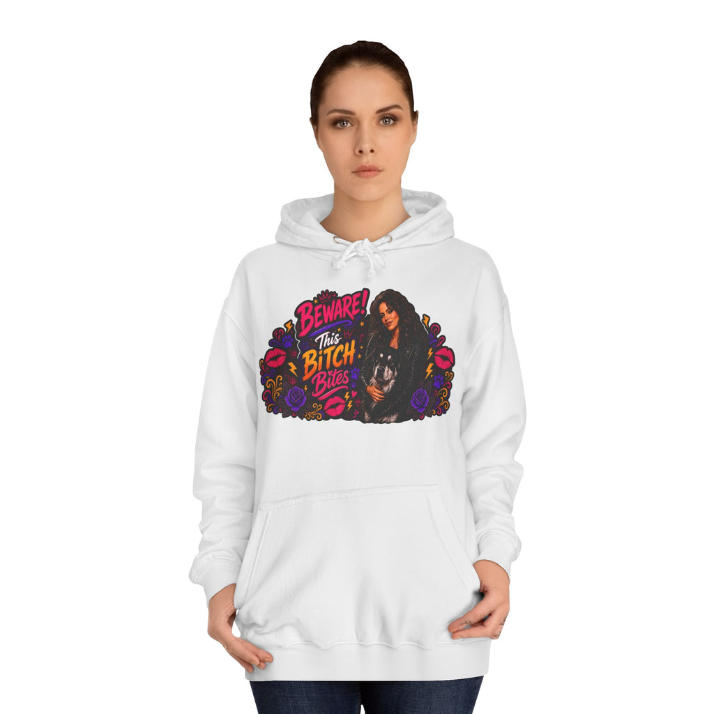 "Beware This Bitch Bites" Floral Graphic Hoodie