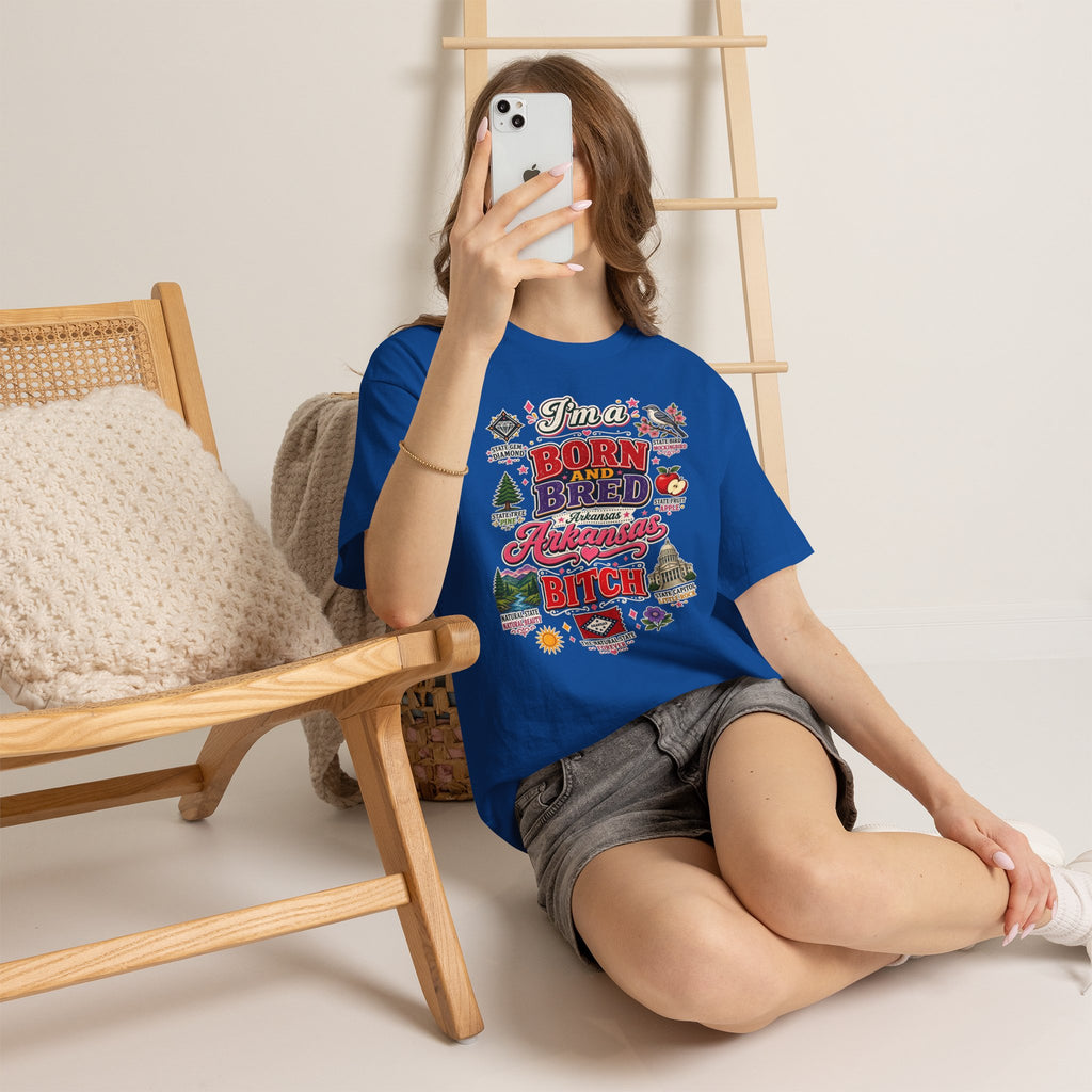 Arkansas Born and Bred Bitch T-Shirt — State Pride Graphic Tee