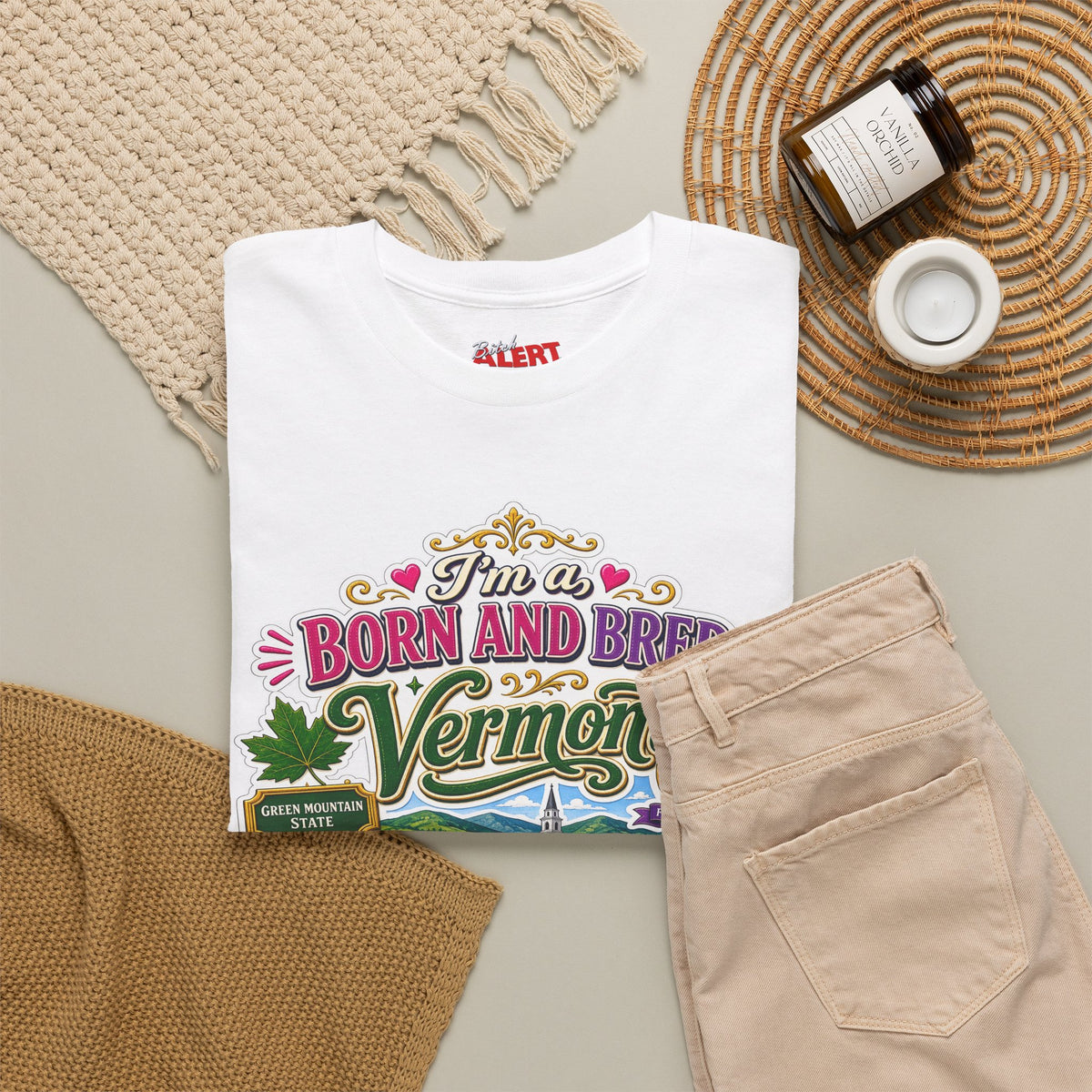 Vermont Born and Bred Graphic Tee — "I'm a Vermont Bitch" State Pride T‑Shirt