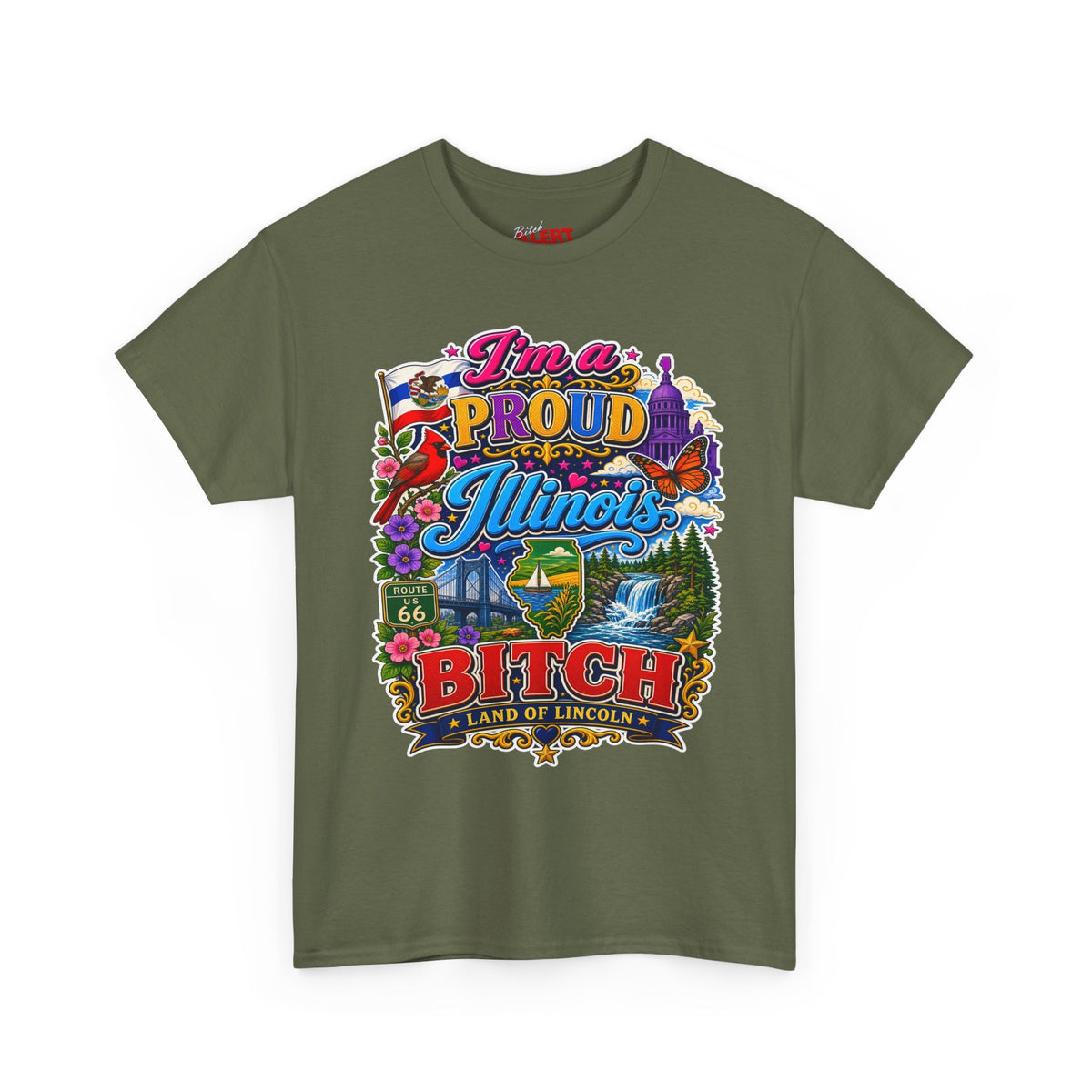 Illinois Proud Bitch T-Shirt – Colorful State Pride Tee