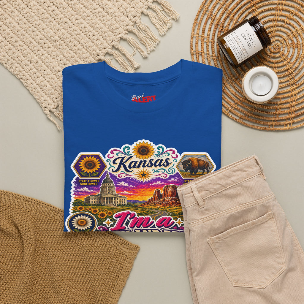Kansas Born and Bred T-Shirt — "I'm a Born and Bred Kansas Bitch" Graphic Tee