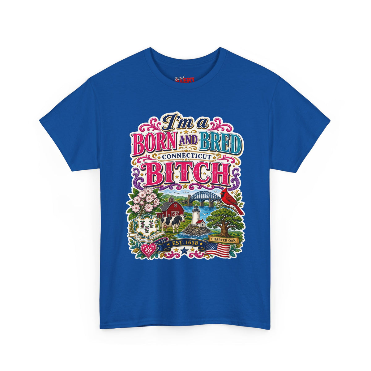 Connecticut Born and Bred Graphic Tee — "I'm a Born and Bred Connecticut Bitch"