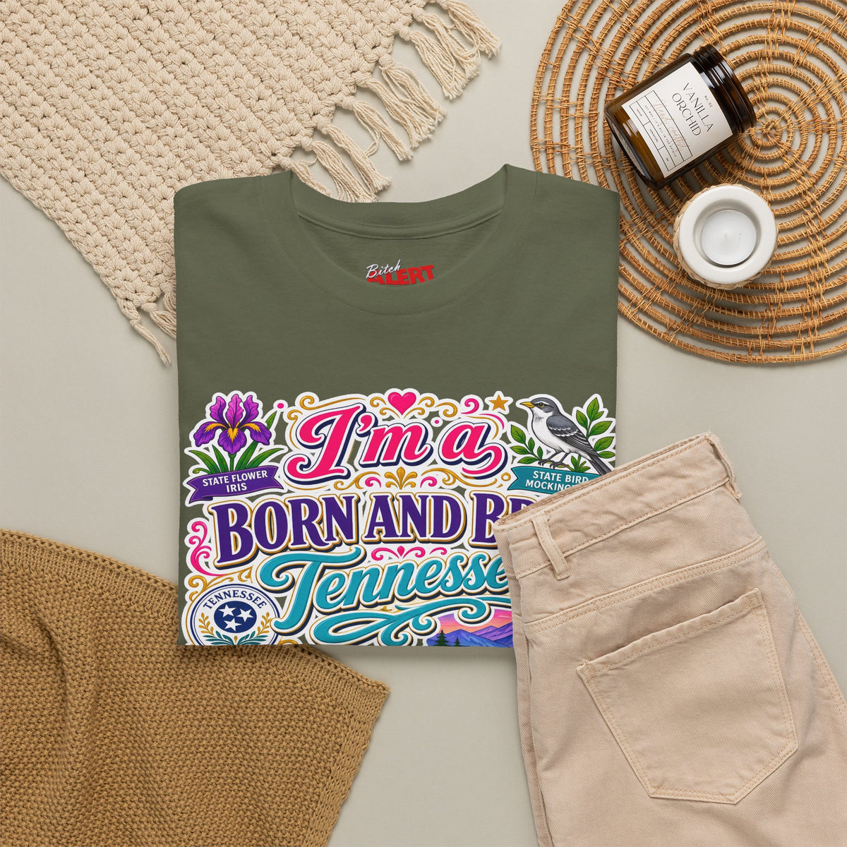 Tennessee Born & Bred Tee — Colorful State Pride Graphic T-Shirt
