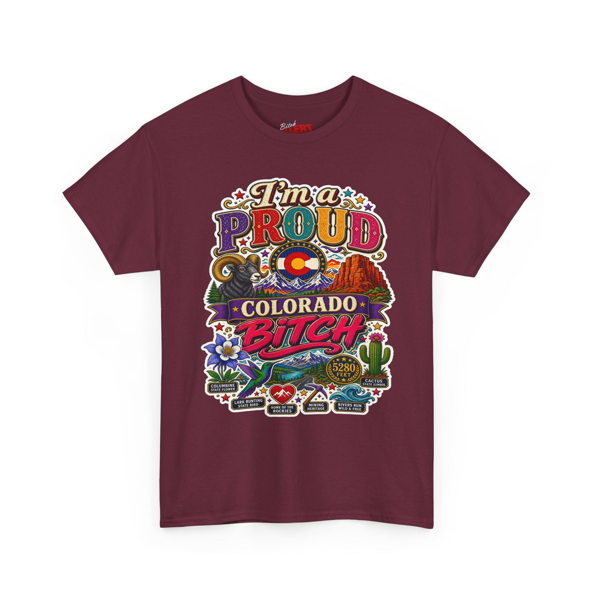 Colorado Proud T-Shirt — "I'm a Proud Colorado Bitch" Retro Mountain Graphic Tee