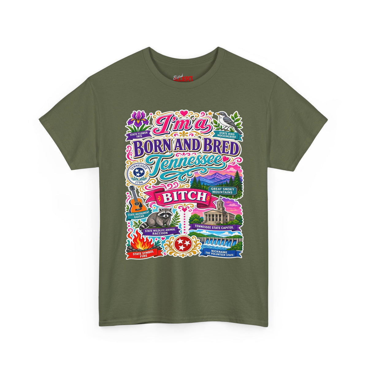 Tennessee Born & Bred Tee — Colorful State Pride Graphic T-Shirt