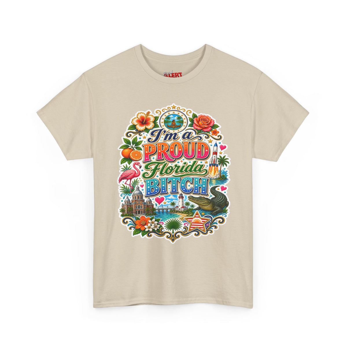Florida "I'm a PROUD Florida Bitch” Graphic Tee — Retro Tropical State Pride T-Shirt