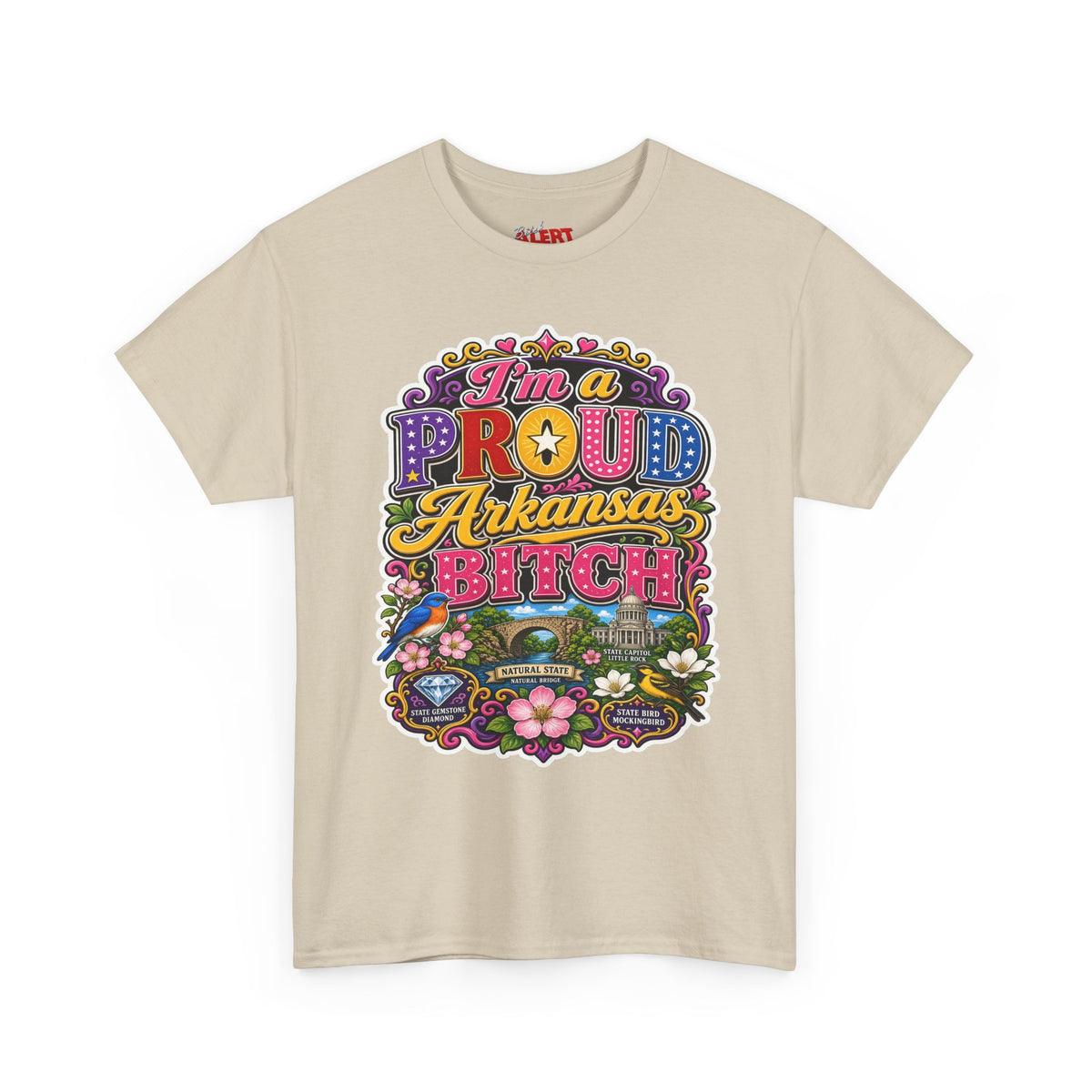 Arkansas Proud Bitch T-Shirt — Retro Floral State Pride Tee