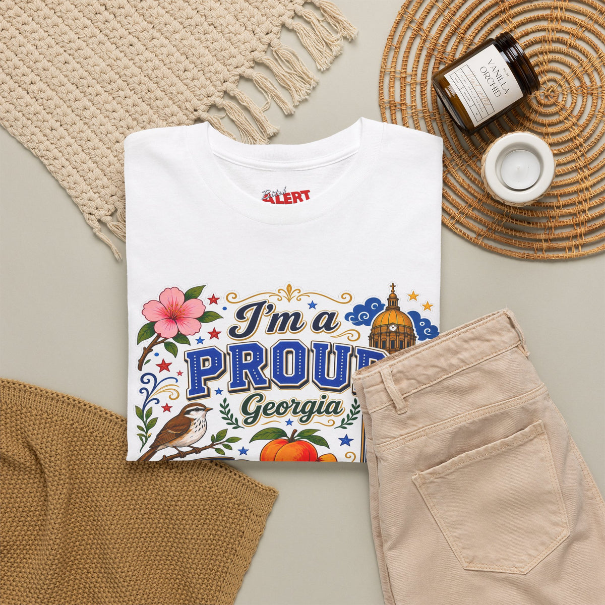 Georgia PROUD T-Shirt — “I’m a Proud Georgia Bitch” Floral Peach State Tee