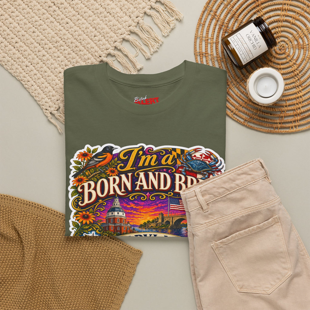 Maryland Born and Bred Tee — "I’m a Born and Bred Maryland Bitch" Graphic T-Shirt