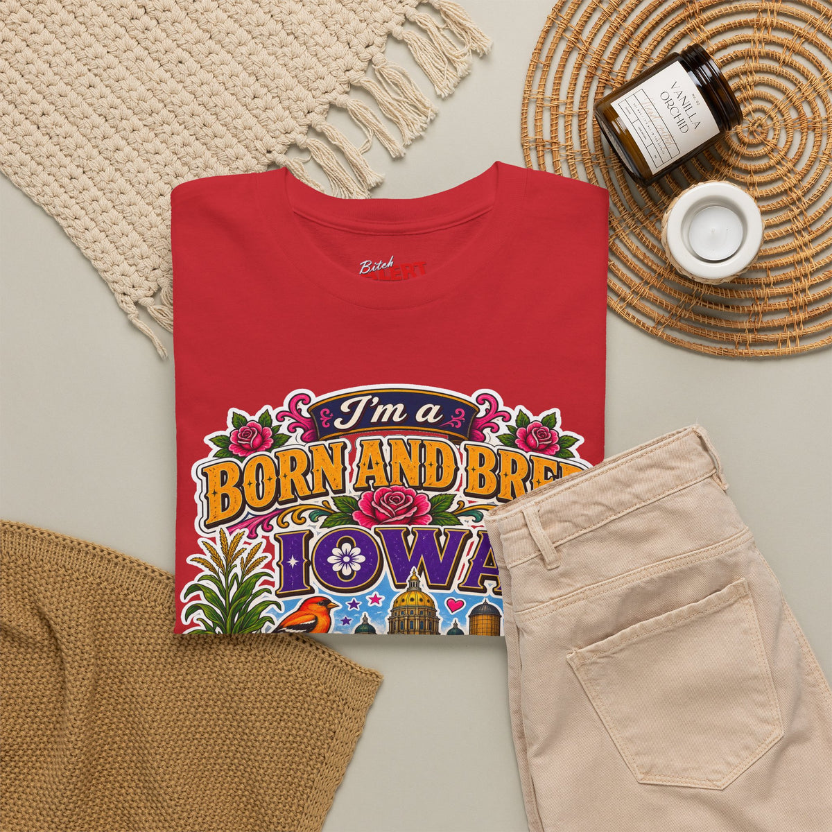 Iowa Born and Bred Tee — "I’m a Born and Bred Iowa Bitch" Graphic Shirt