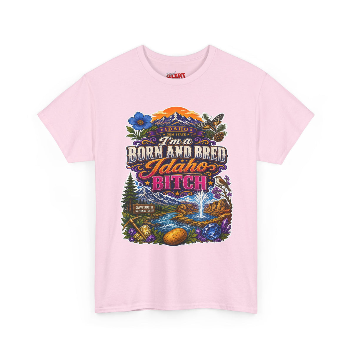 Idaho Born & Bred Tee — "I’m a Born and Bred Idaho Bitch" Vintage State Pride T‑Shirt