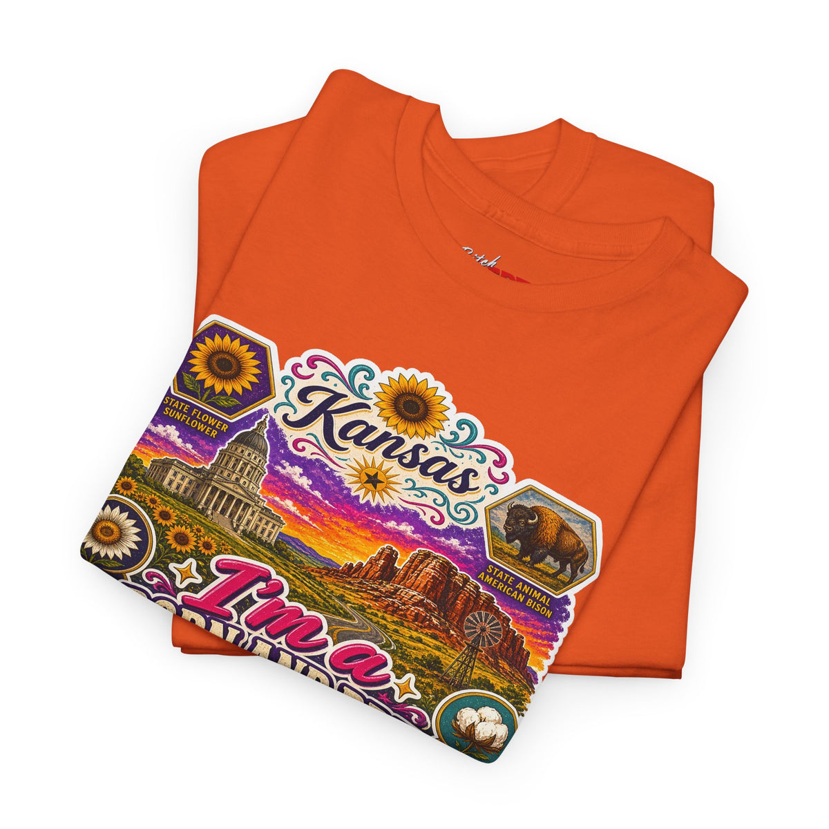 Kansas Born and Bred T-Shirt — "I'm a Born and Bred Kansas Bitch" Graphic Tee